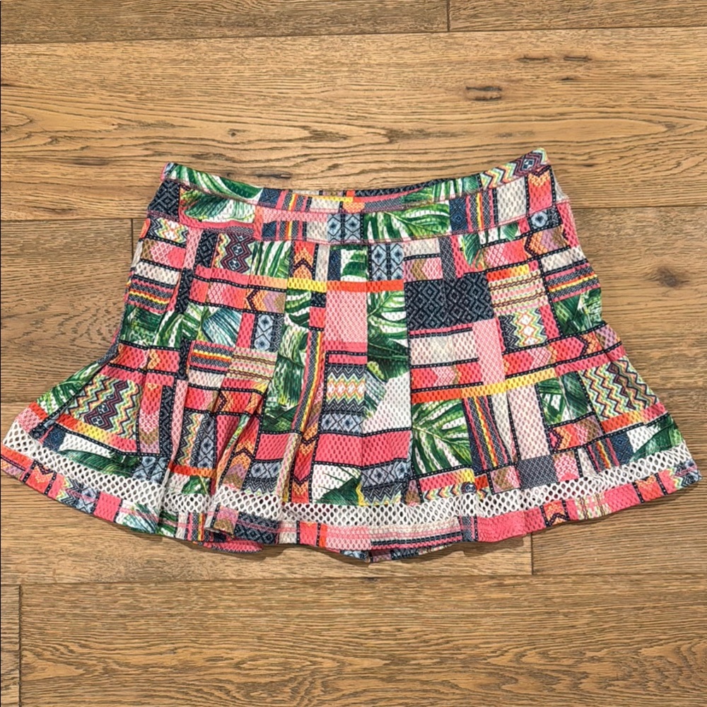 Lucky in Love Floral Patchwork Tennis Skirt